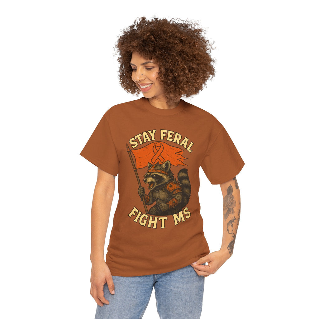Stay Feral Fight MS Raccoon warrior shirt