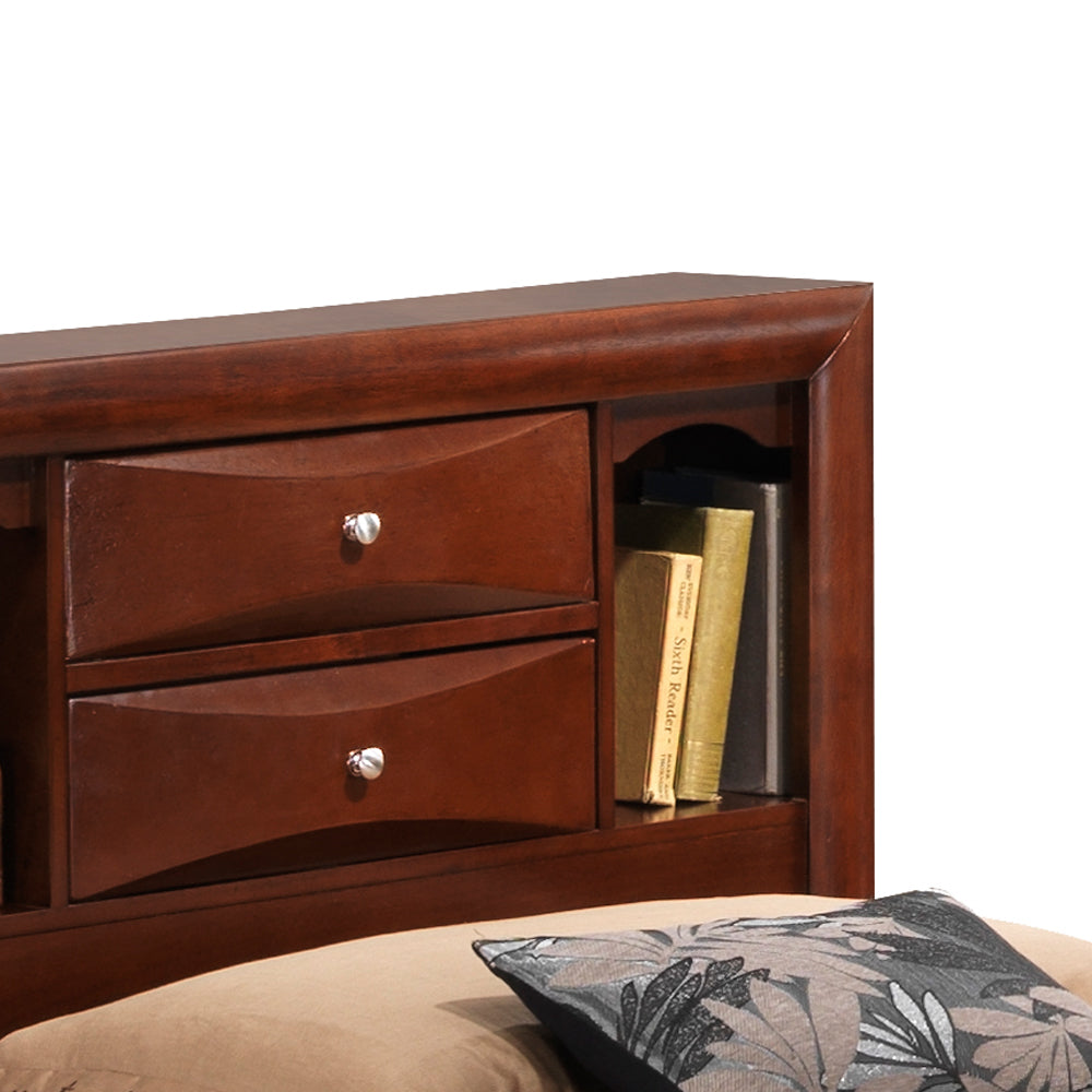 Stylish Twin Storage Bed In Cherry Wood
